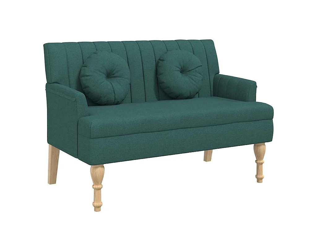 Panca con Cuscini Verde Scuro 113x64,5x75,5 cm in Tessuto