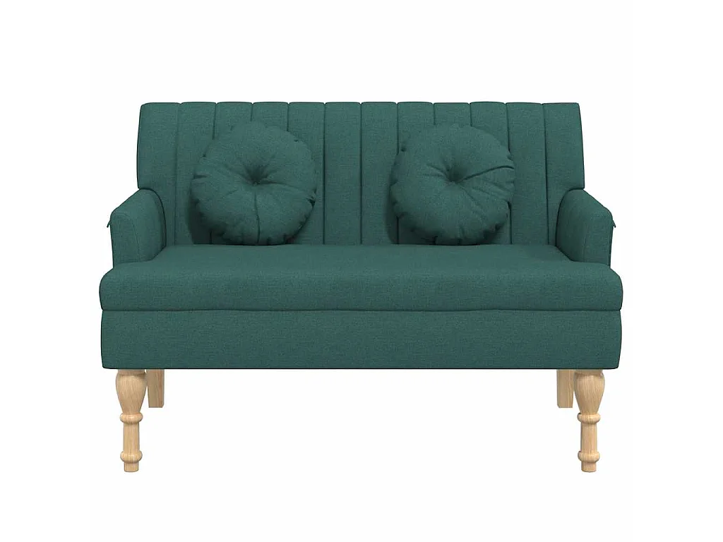 Panca con Cuscini Verde Scuro 113x64,5x75,5 cm in Tessuto
