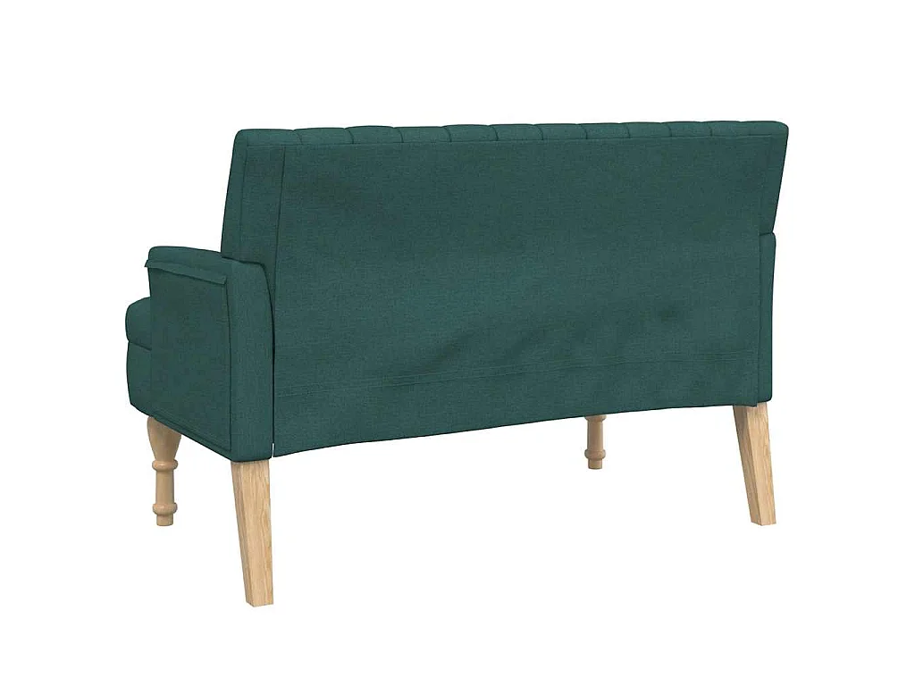 Banc avec coussins vert foncé 113x64,5x75,5 cm tissu