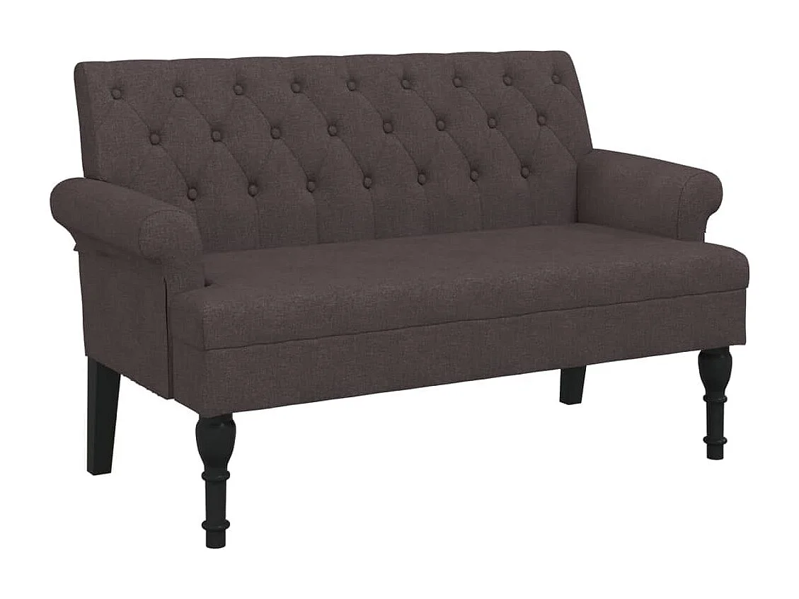 Banc avec dossier marron foncé 120x62x75,5 cm tissu