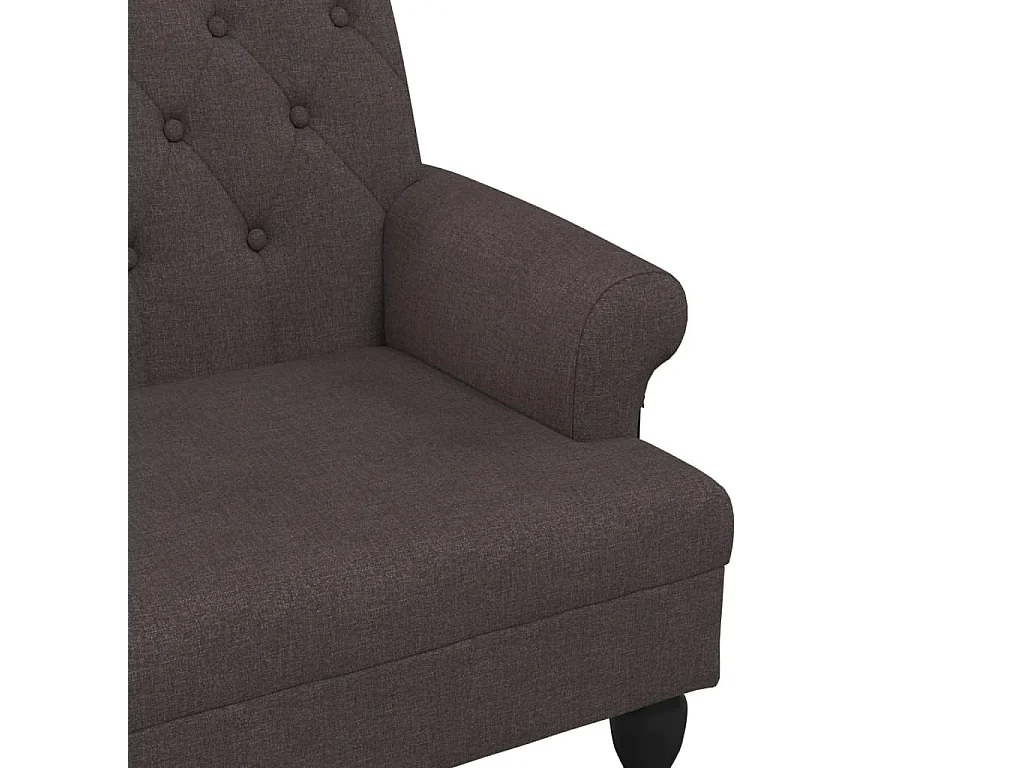 Banc avec dossier marron foncé 120x62x75,5 cm tissu