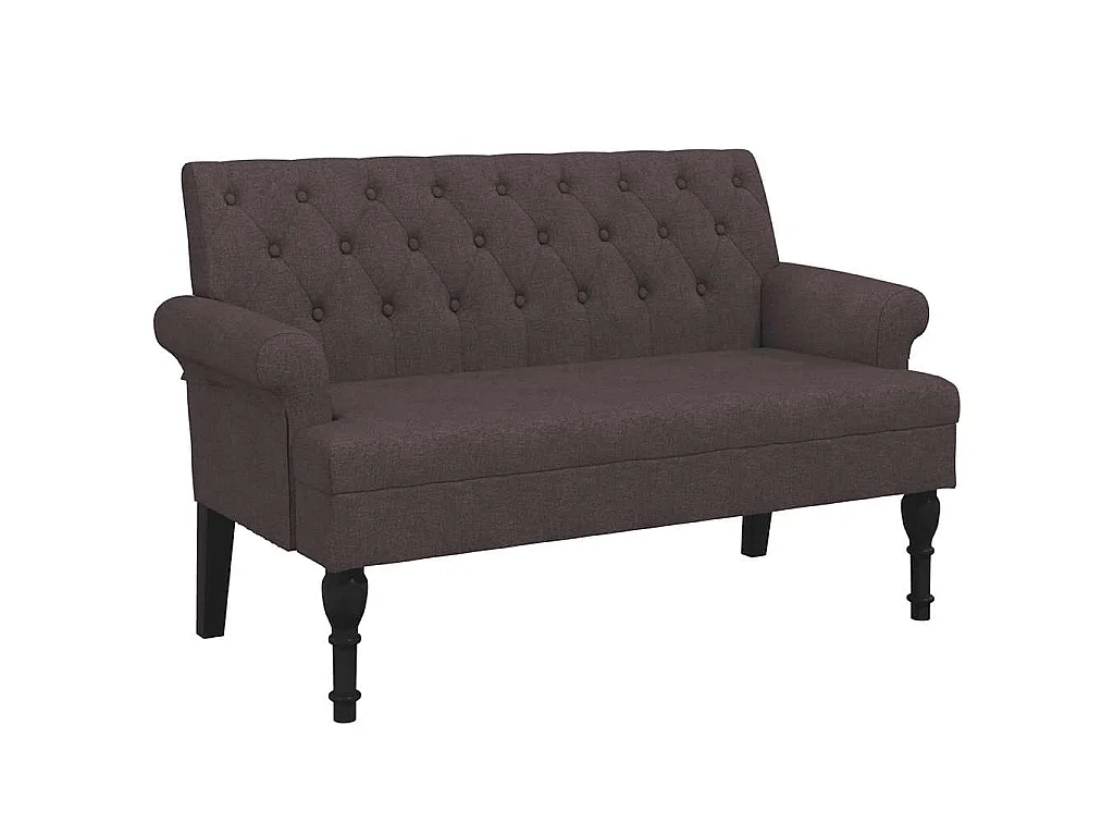 Banco com encosto 120x62x75,5 cm tecido castanho-escuro