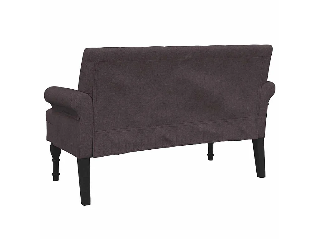 Banco com encosto 120x62x75,5 cm tecido castanho-escuro