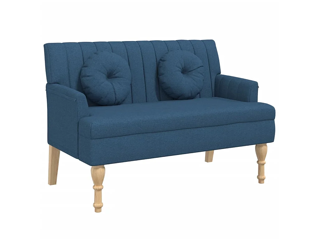 Banc avec coussins bleu 113x64,5x75,5 cm tissu