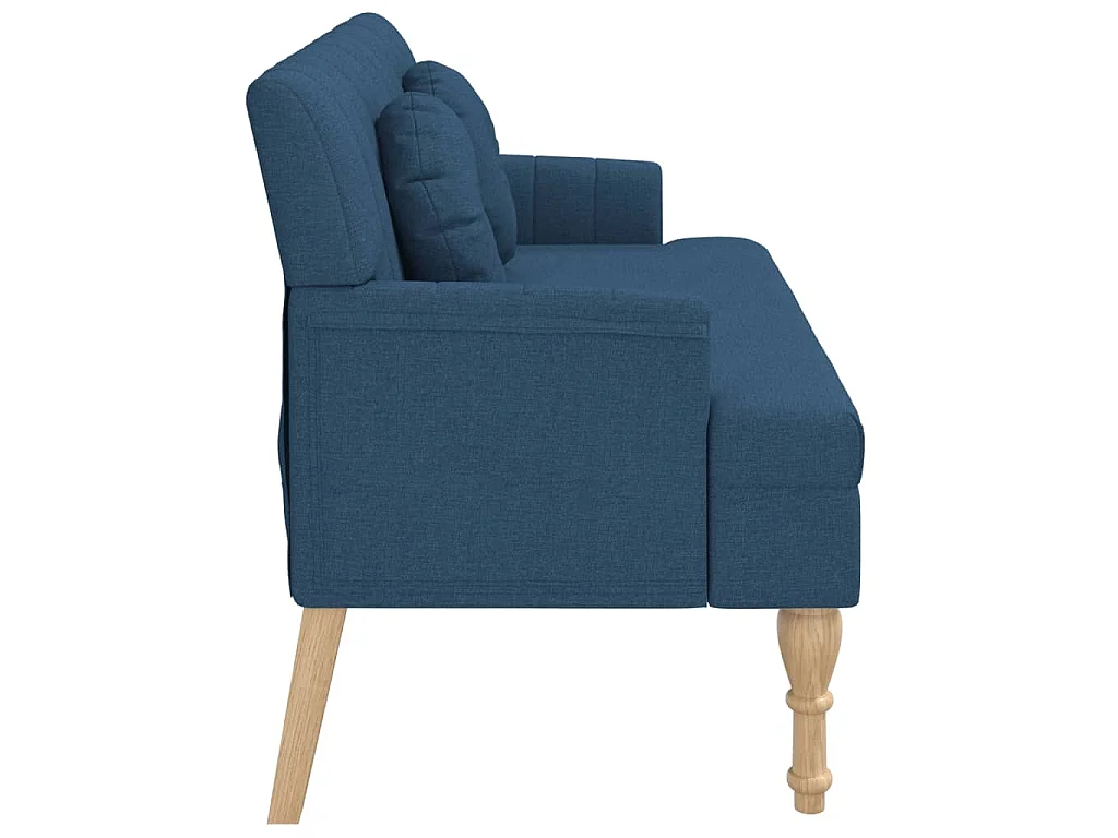 Banc avec coussins bleu 113x64,5x75,5 cm tissu