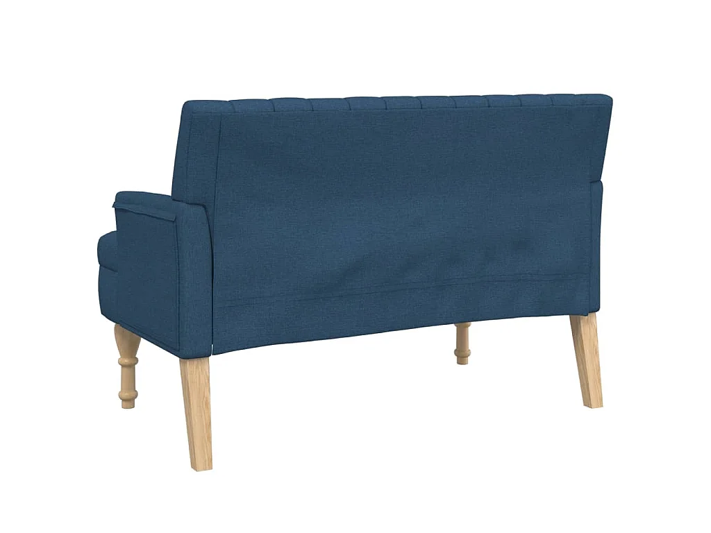 Banc avec coussins bleu 113x64,5x75,5 cm tissu