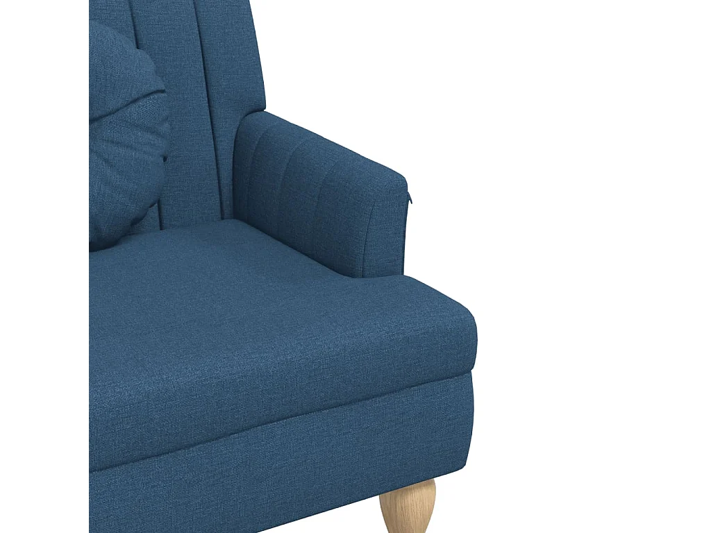 Banc avec coussins bleu 113x64,5x75,5 cm tissu
