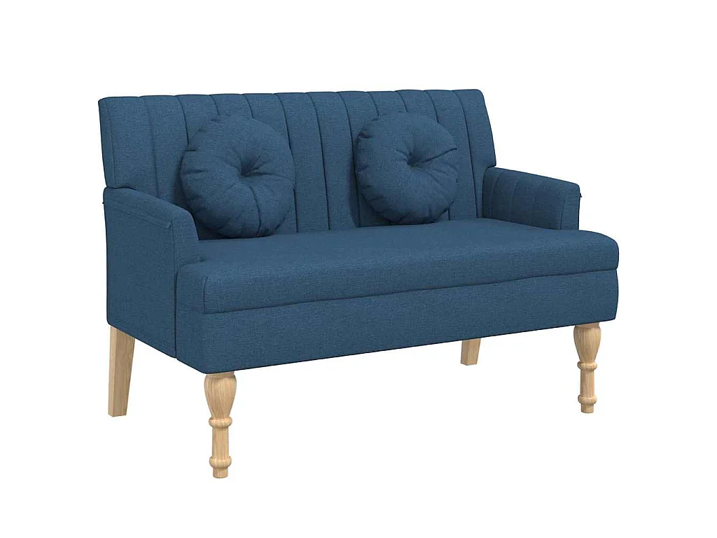 Banco c/ almofadões 113x64,5x75,5 cm tecido azul