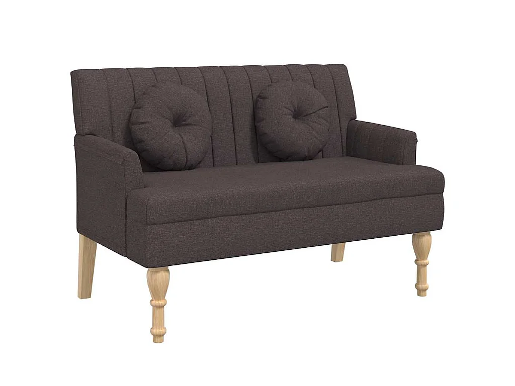 Bankje met kussens 113x64,5x75,5 cm stof donkerbruin