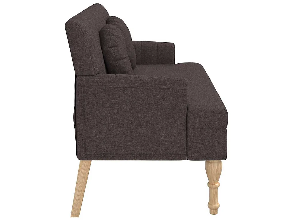 Bankje met kussens 113x64,5x75,5 cm stof donkerbruin