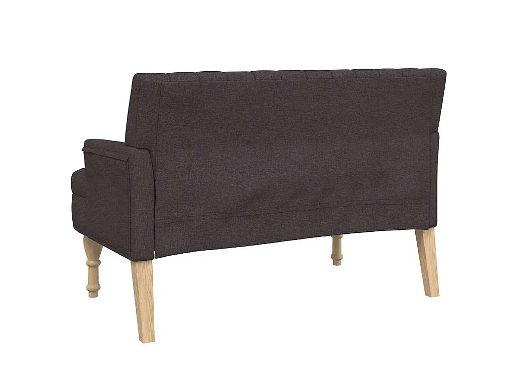 Bankje met kussens 113x64,5x75,5 cm stof donkerbruin