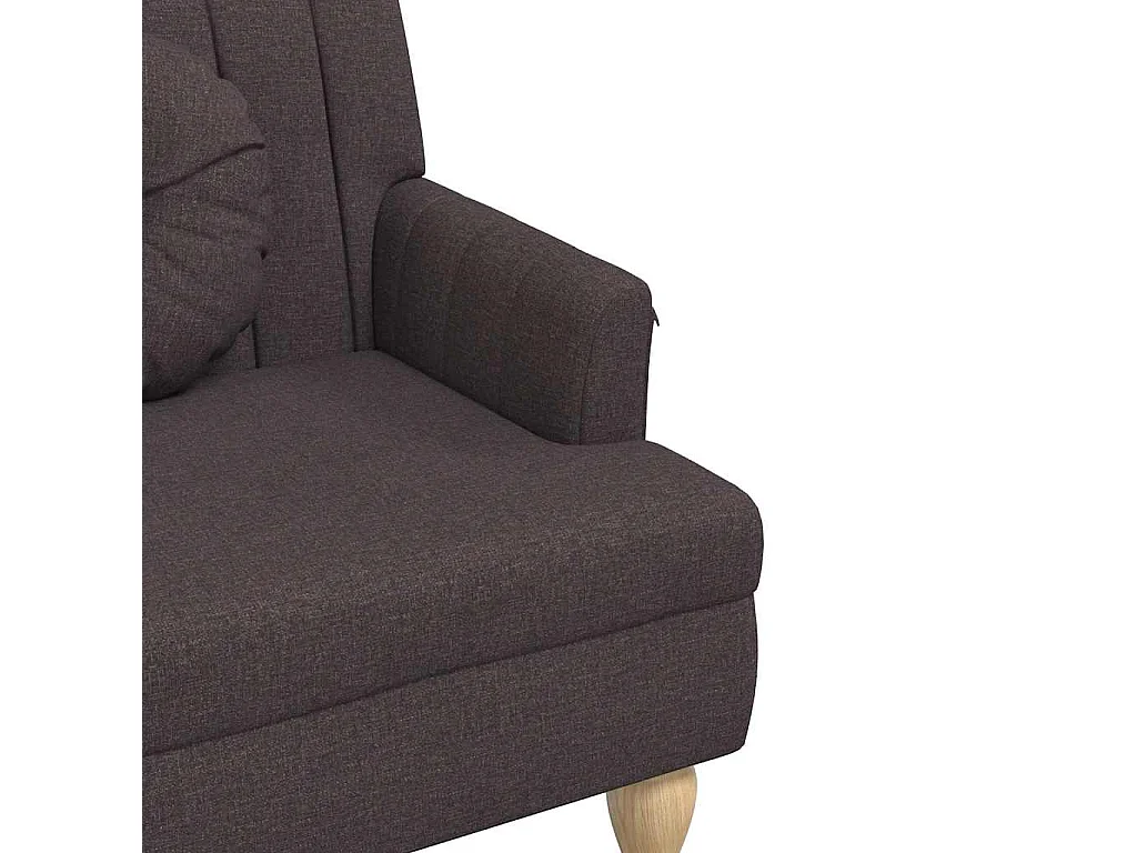 Bankje met kussens 113x64,5x75,5 cm stof donkerbruin