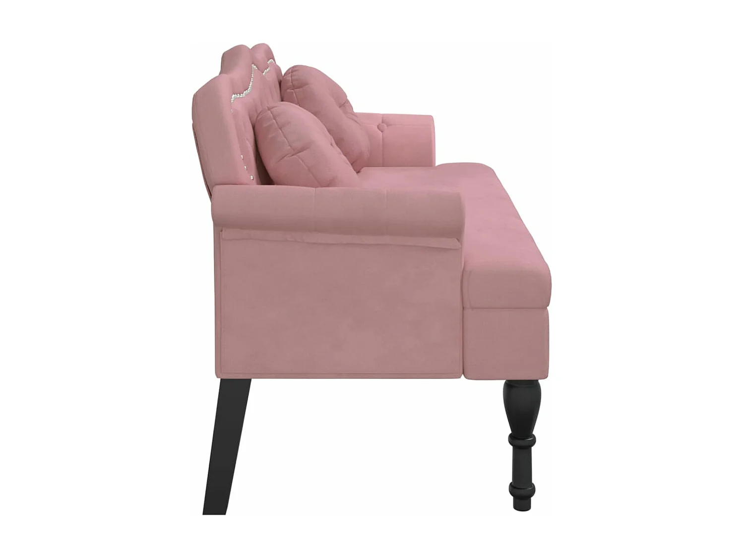 Sitzbank mit Kissen Rosa 120,5x65x75 cm Samt