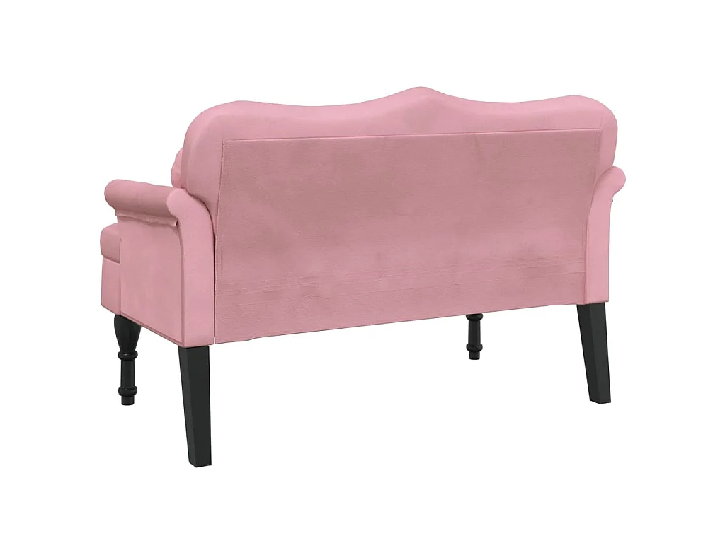 Banc avec coussins rose 120,5x65x75 cm velours