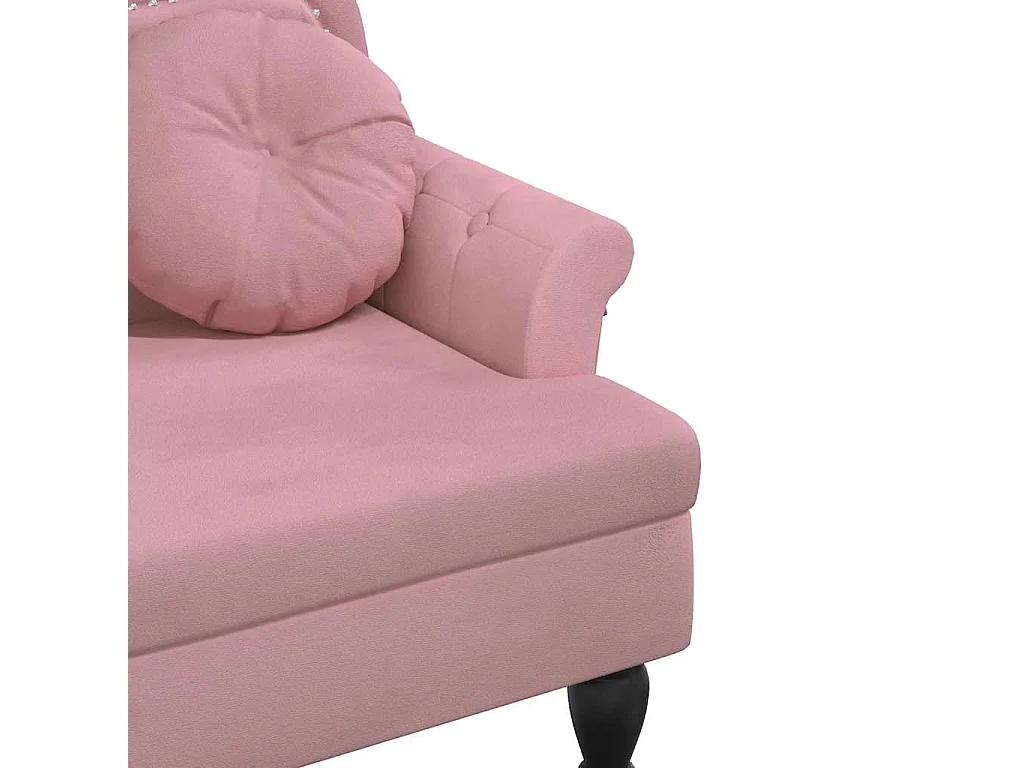 Bankje met kussens 120,5x65x75 cm fluweel roze