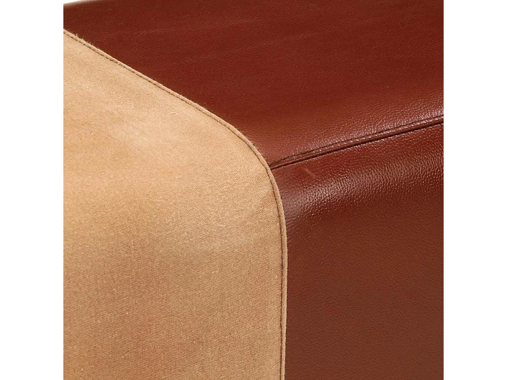 Banc saut de cheval 160 cm Marron Cuir véritable et bois acacia