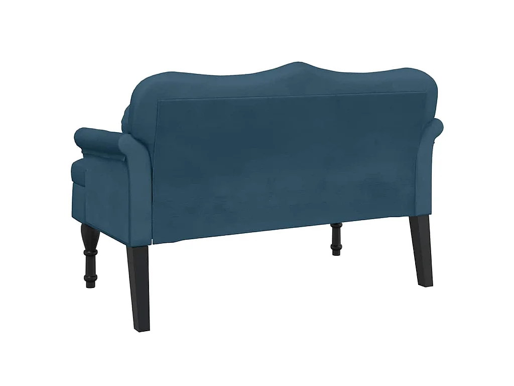 Bankje met kussens 120,5x65x75 cm fluweel blauw