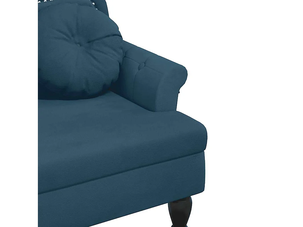 Bankje met kussens 120,5x65x75 cm fluweel blauw