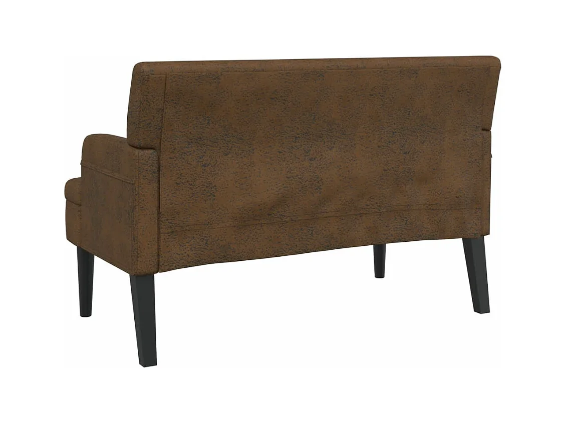 Banc avec dossier marron 112x65,5x75 cm similicuir daim