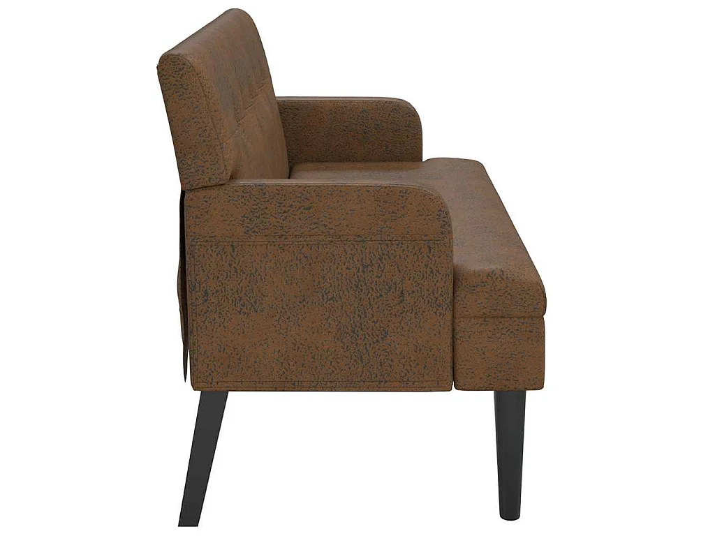 Banc avec dossier marron 112x65,5x75 cm similicuir daim