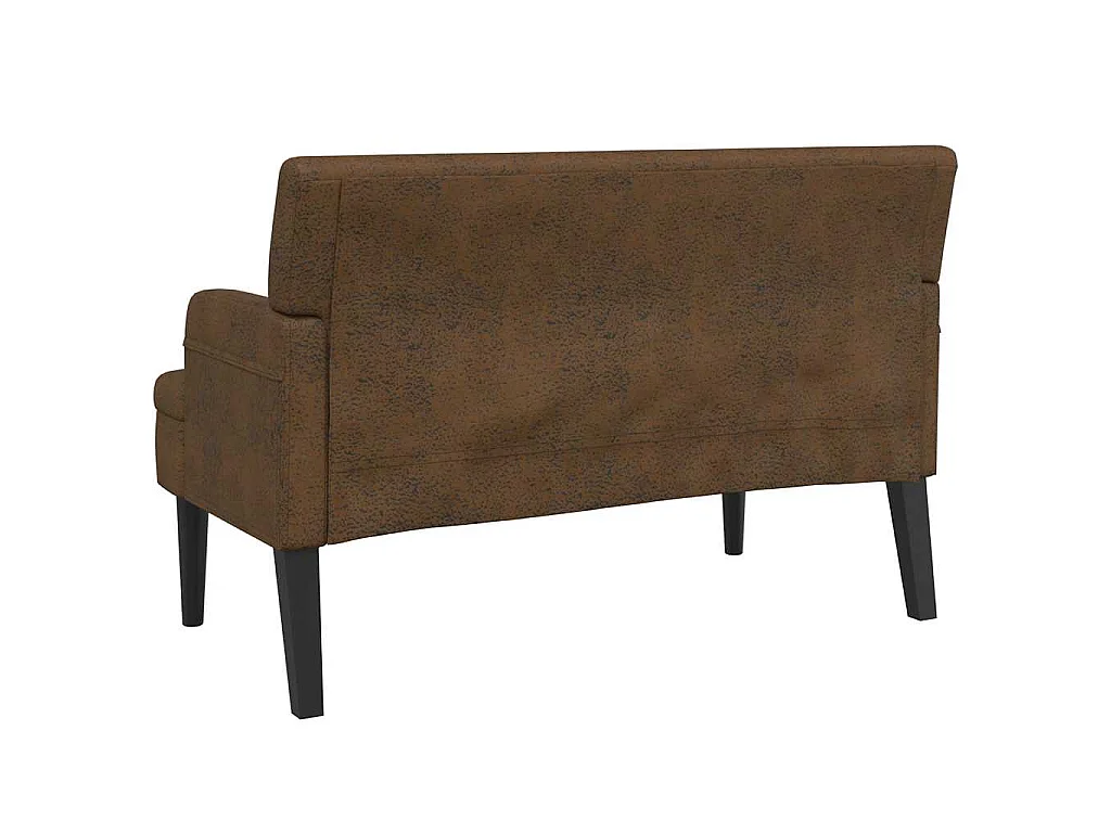 Banc avec dossier marron 112x65,5x75 cm similicuir daim