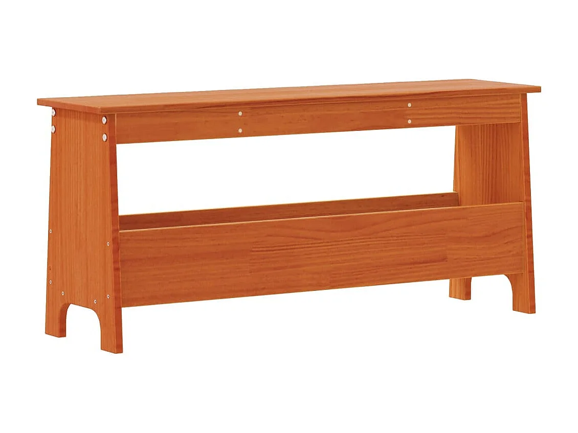 Banco de recibidor madera maciza pino marrón cera 100x28x45 cm