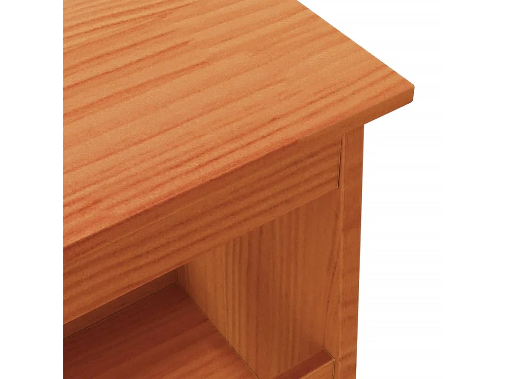 Banco de recibidor madera maciza pino marrón cera 100x28x45 cm