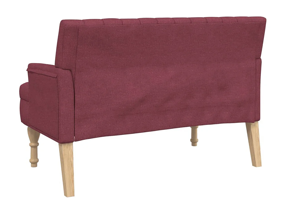 Banc avec coussins rouge bordeaux 113x64,5x75,5 cm tissu