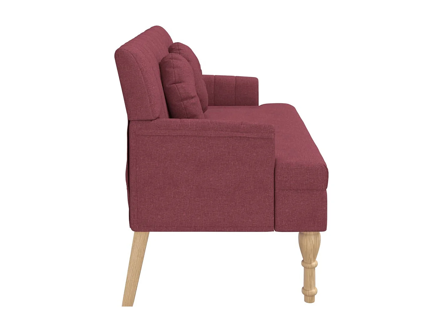 Panca con Cuscini Rosso Vino 113x64,5x75,5 cm in Tessuto