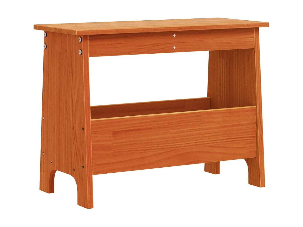 Halbankje 60x28x45 cm massief grenenhout wasbruin