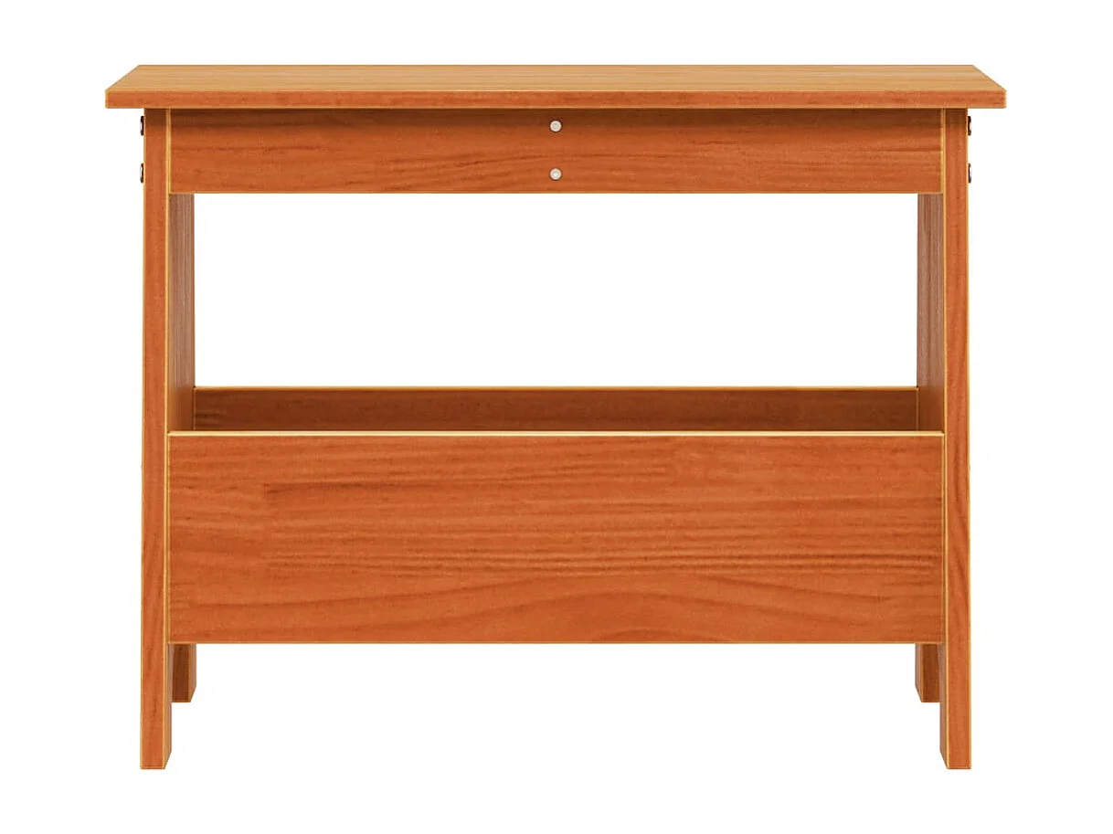 Halbankje 60x28x45 cm massief grenenhout wasbruin