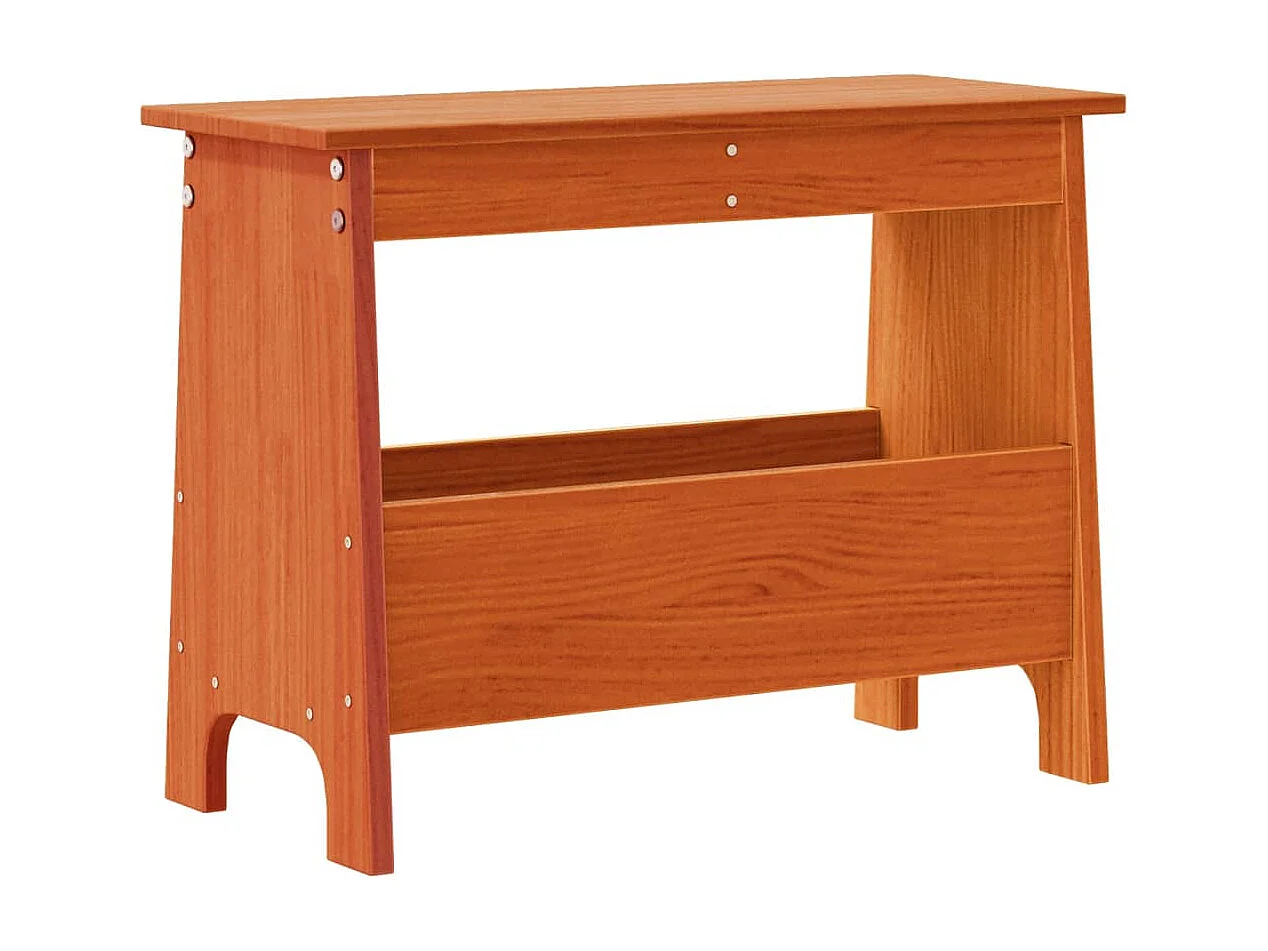 Halbankje 60x28x45 cm massief grenenhout wasbruin