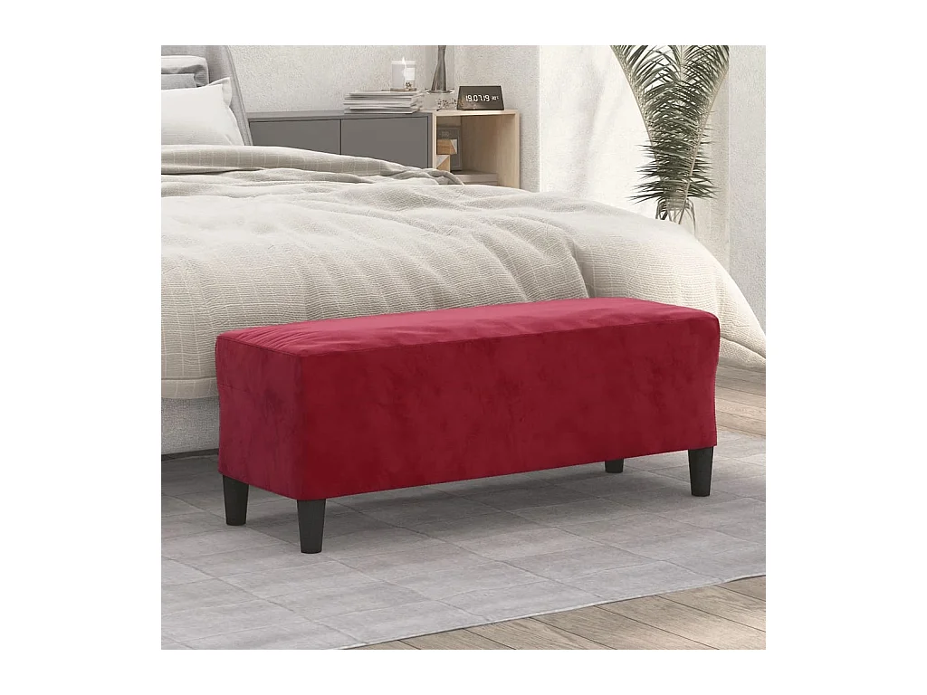 Banc Rouge bordeaux 100x35x41 cm Velours