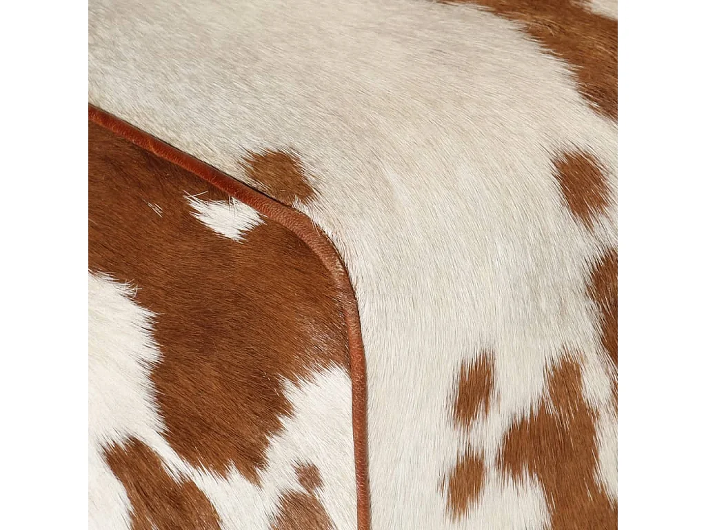 Banc marron et blanc 160x28x50 cm cuir de chèvre véritable