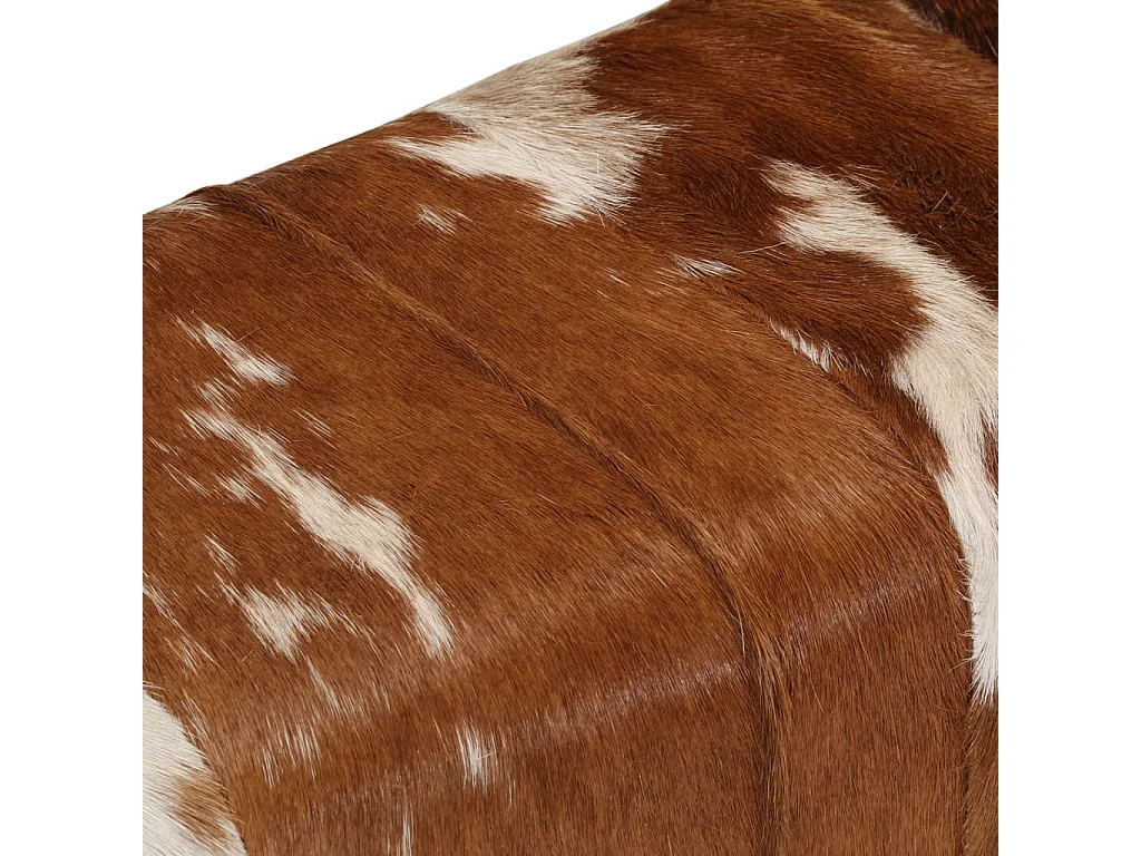 Banc marron et blanc 160x28x50 cm cuir de chèvre véritable