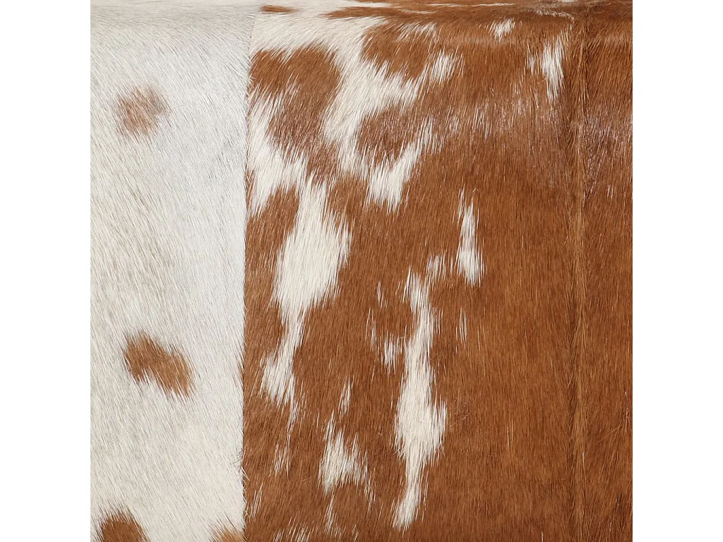 Banc marron et blanc 160x28x50 cm cuir de chèvre véritable