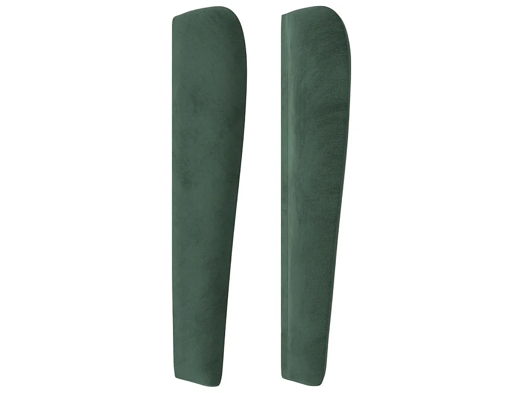 Tête de lit avec oreilles Vert foncé 93x23x118/128 cm Velours