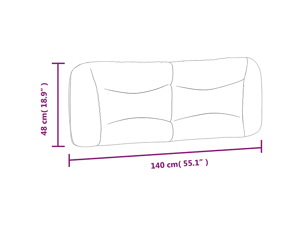 Coussin de tête de lit Hvar blanc 140 cm similicuir