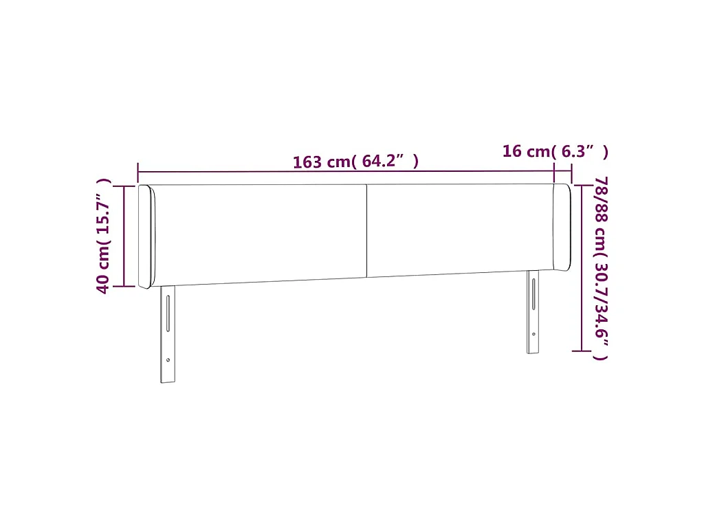 LED Kopfteil Creme 163x16x78/88 cm Kunstleder