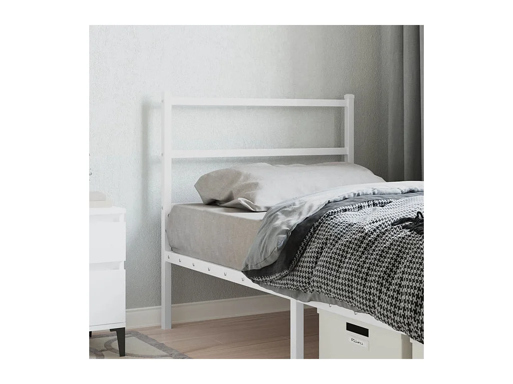 Tête de lit métal blanc 90 cm