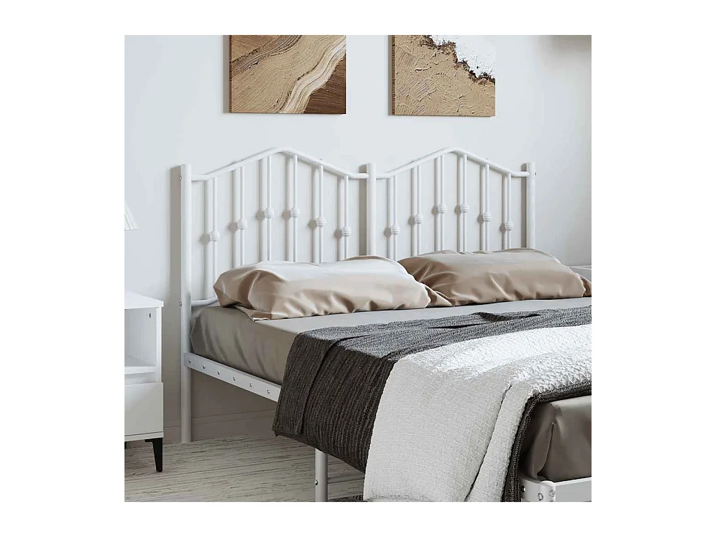 Tête de lit métal blanc 150 cm