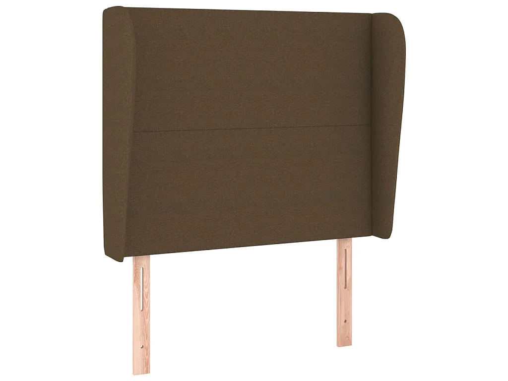 Testiera ad Orecchio Marrone Scuro 93x23x118/128 cm in Tessuto