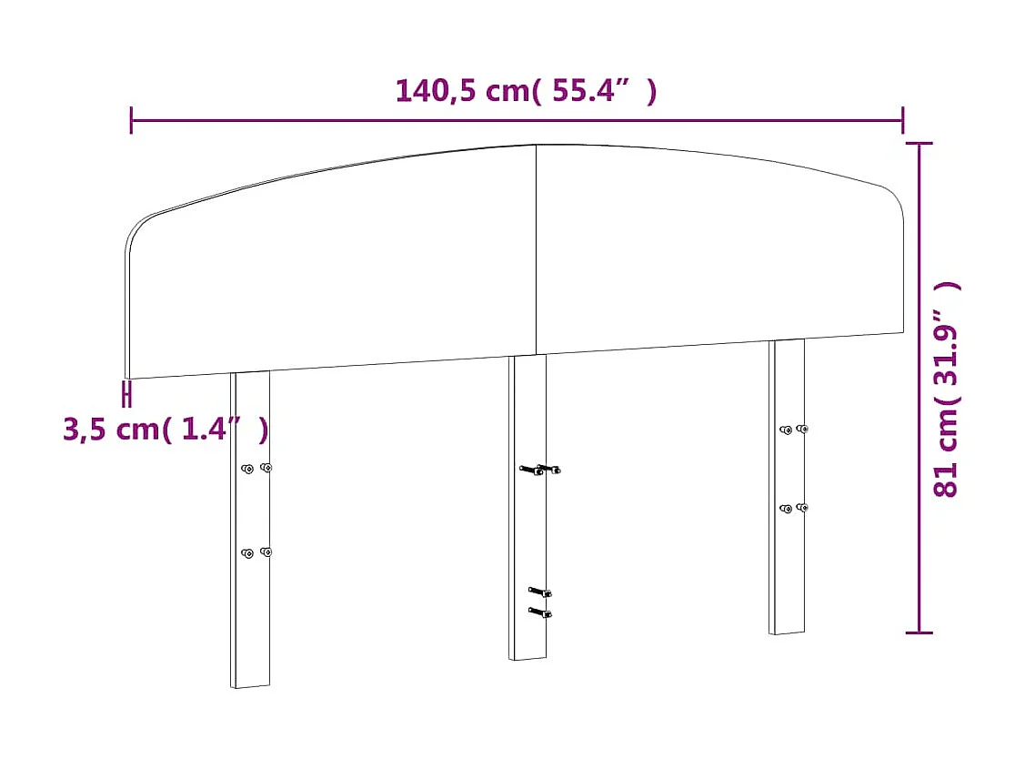 Kopfteil 135 cm Massivholz Kiefer