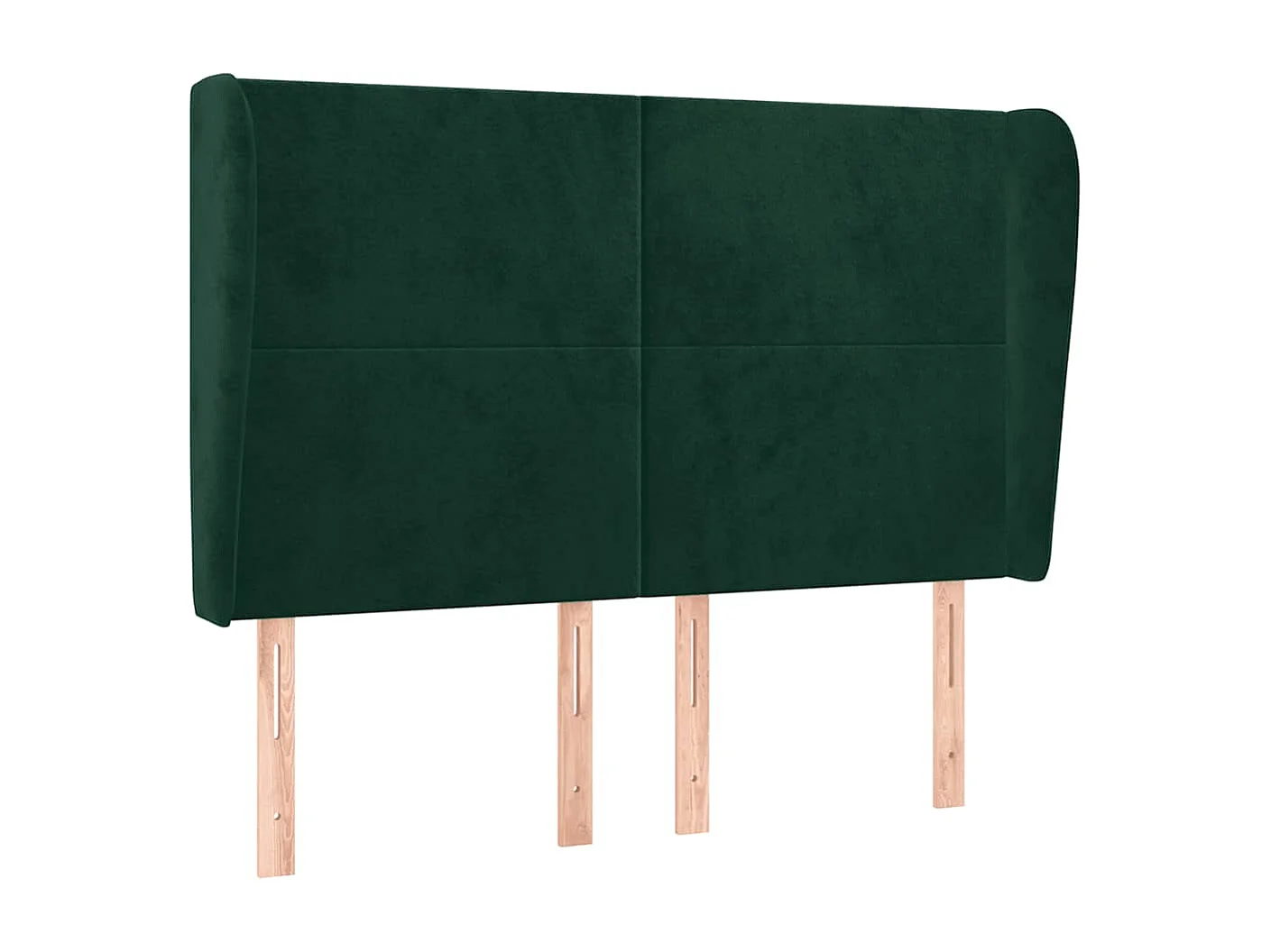 Tête de lit avec oreilles Vert foncé 147x23x118/128 cm Velours
