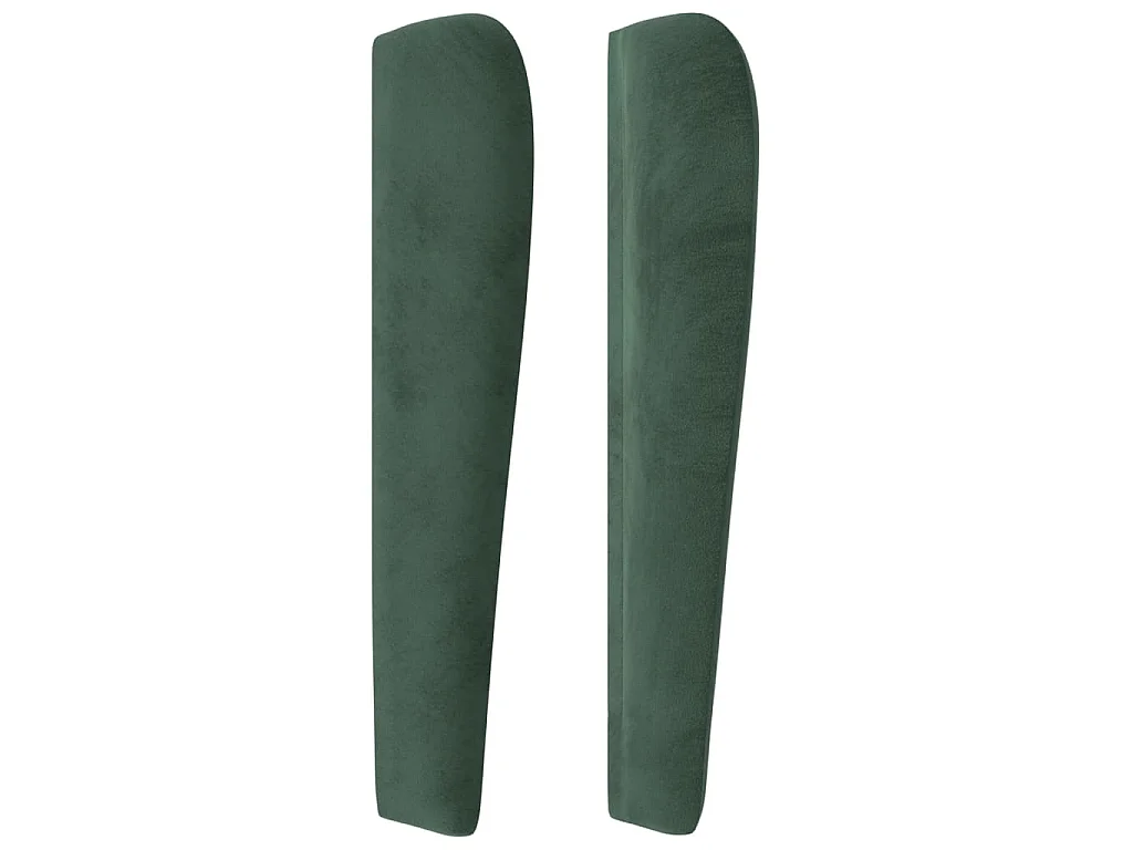 Tête de lit avec oreilles Vert foncé 147x23x118/128 cm Velours