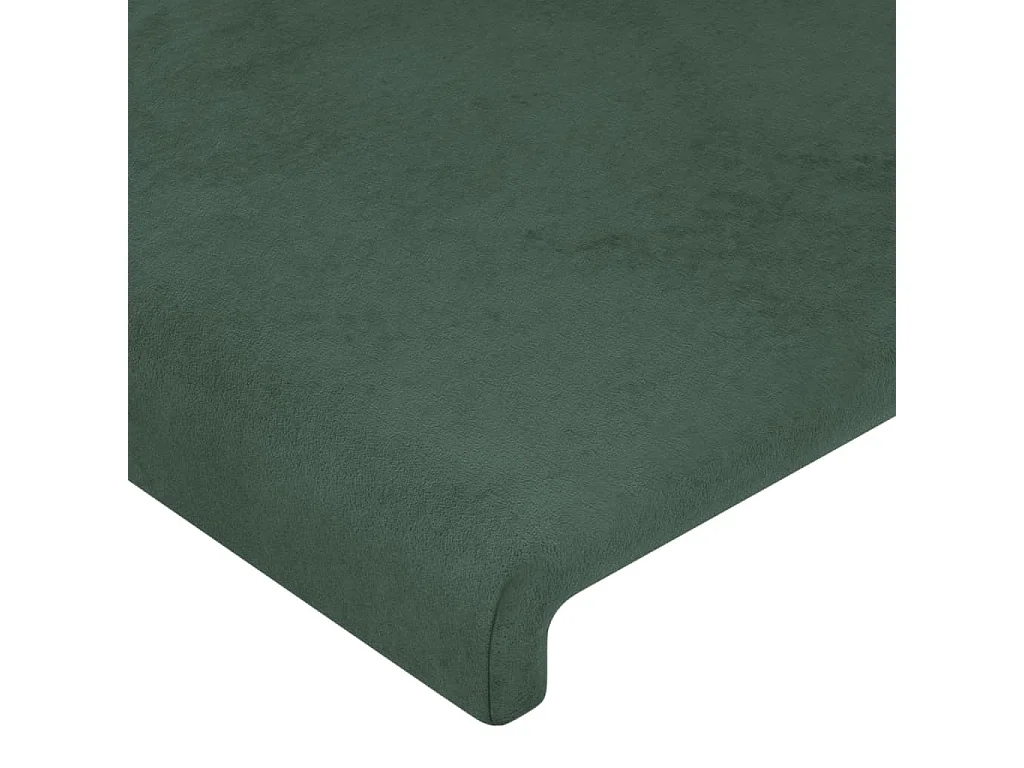 Tête de lit avec oreilles Vert foncé 147x23x118/128 cm Velours