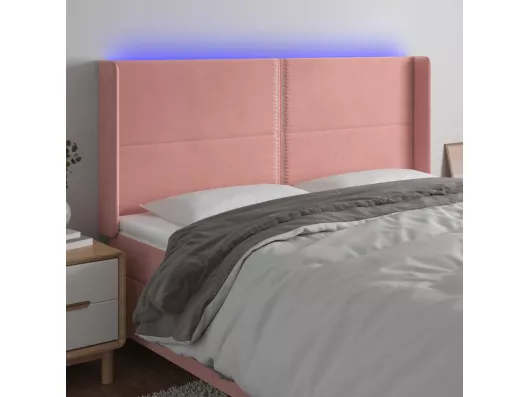 Kauf Unique LED Kopfteil Rosa 183x16x118/128 cm Samt