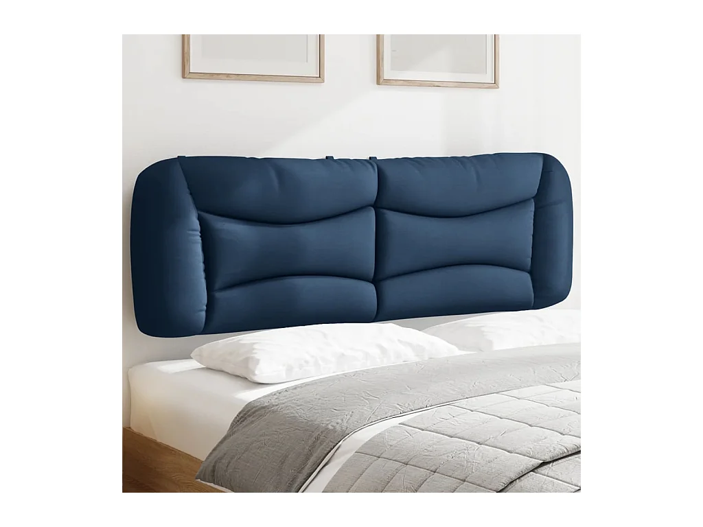 Coussin de tête de lit bleu 160 cm tissu