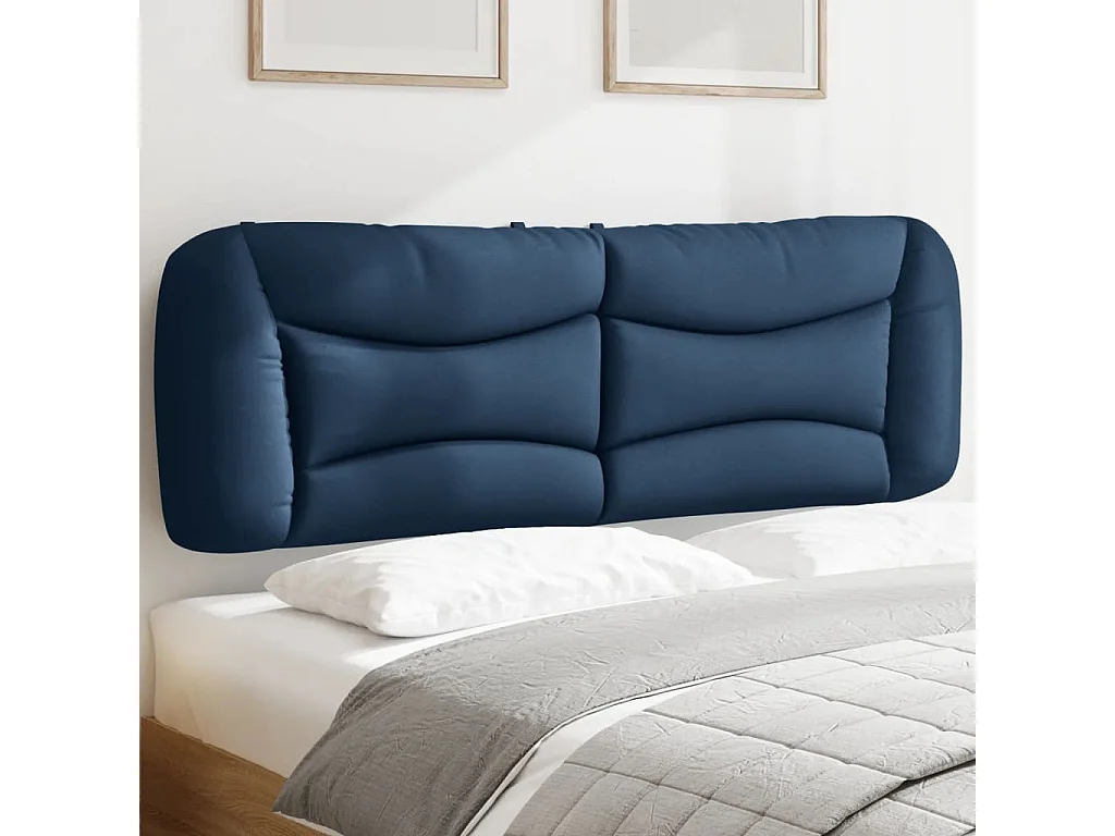Coussin de tête de lit Hvar bleu 160 cm tissu
