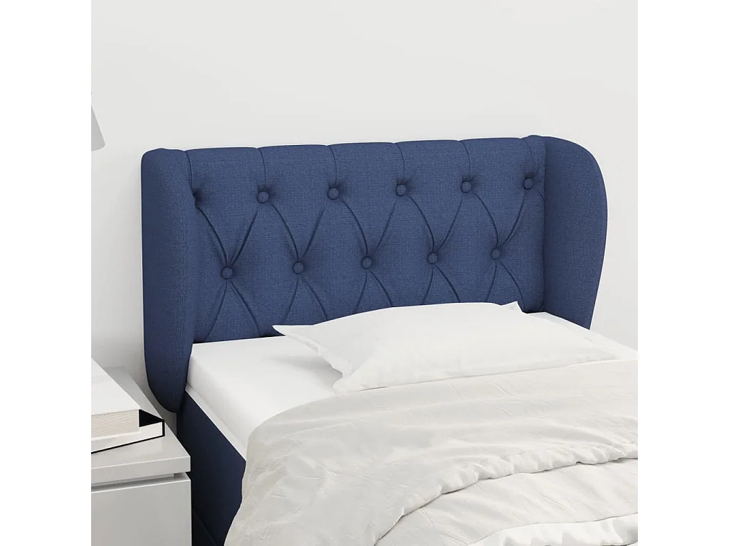 Testiera ad Orecchio Blu 83 x 23 x 78/88cm in Tessuto